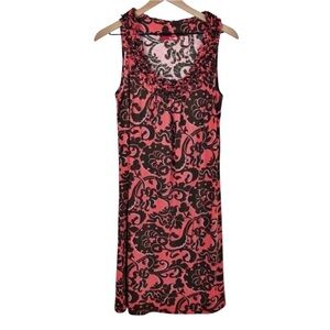 🔥Boden sleeveless cotton coral and brown dress